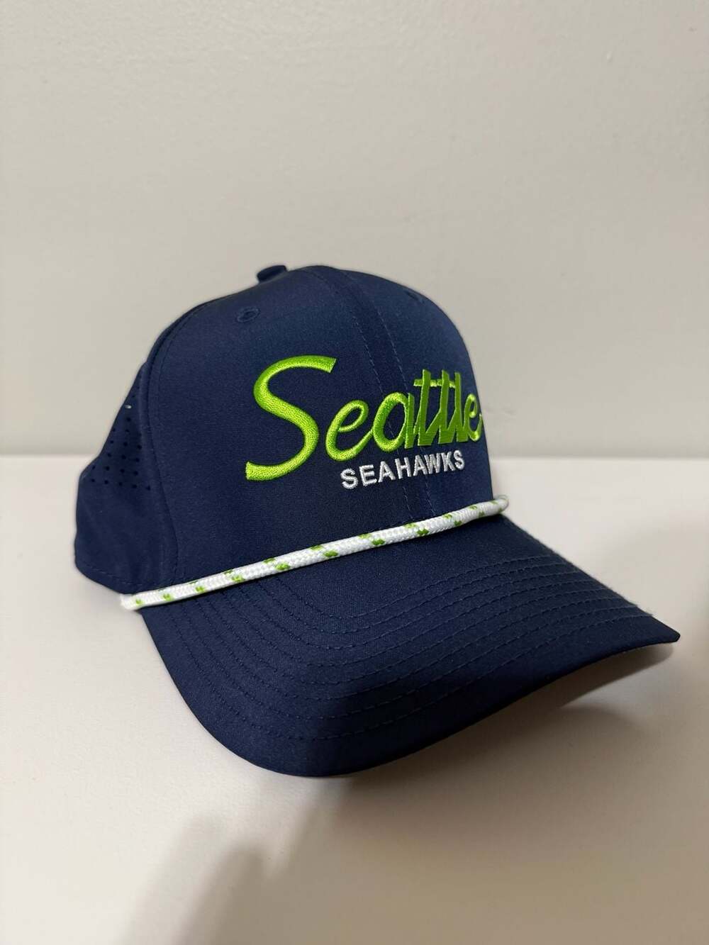 New Era Seattle Seahawks Snapback Hat Navy Blue Green Rope